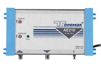 Усилитель Телемак AE210 (47-862МГц, К.ус 28дБ., Макс.вых.уров. 117дБ. )