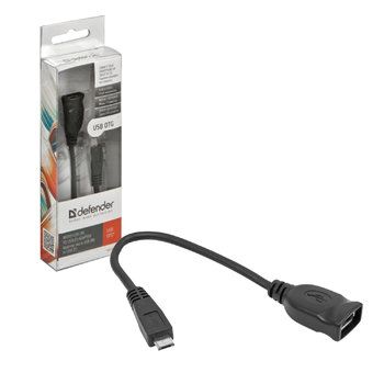 Шнур USB-microUSB 8см. Defender. Для подключения внешних носителей к мобильным устройствам
