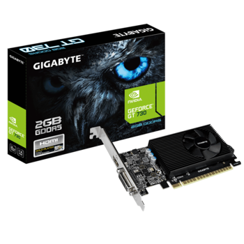 Видеокарта GIGABYTE nVidia GeForce GT 730 , GV-N730D5-2GL, 2Гб, GDDR5, Low Profile, Ret