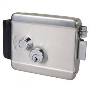 Atis lock SSM Накладной электромеханический замок с блокировкой, установка наружная/внутренняя, левая/правая, 12В/2,5А, кнопка выхода на замке (с защитой от продавливания)