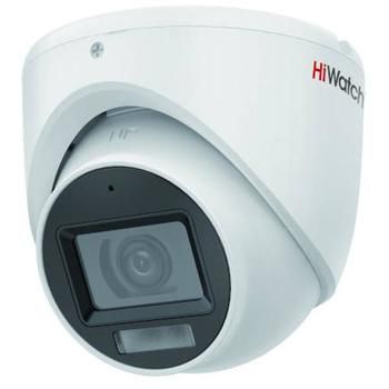 DS-T203A(B) (2.8mm) HiWatch 2Мп уличная купольная HD-TVI камера с гибридной подсветкой EXIR/LED до 30/20м и встроенным микрофоном (AoC)