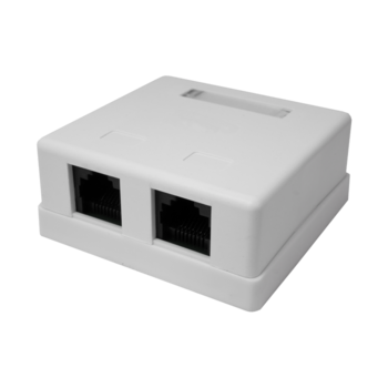 Розетка компьютерная RJ-45, 8P8C, cat.5e, 2 порта UTP