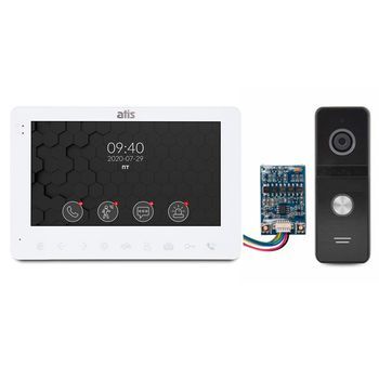 Комплект видеодомофона для квартиры AT-I-M711F/T White / AT-I-D21F Black / МСК СЛИМ