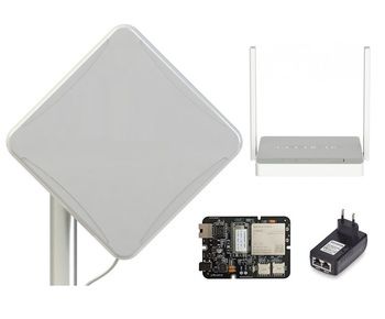 Комплект 4G интернета PETRA UniBox / MICRODRIVE TANDEM-4GT-OEM 4G/3G РОУТЕР CAT6 / KEENETIC Wi-Fi до 100 м2