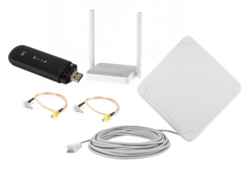 Комплект 4G интернета Petra Broad Bend MIMO UniBox-2 / ZTE MF79RU / KEENETIC Wi-Fi до 100 м2