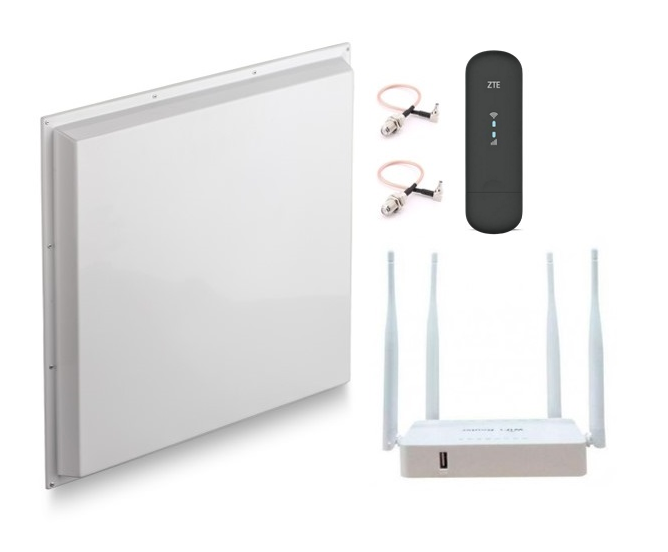 Комплект 4G интернета KAA20-1700/2700 / ZTE MF79RU / SM-Link 1626 Wi-Fi до 100 м2