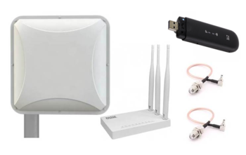 Комплект 4G интернета PETRA BB 75 MIMO 2x2 / ZTE MF79RU72 / Netis Wi-Fi до 100 м2