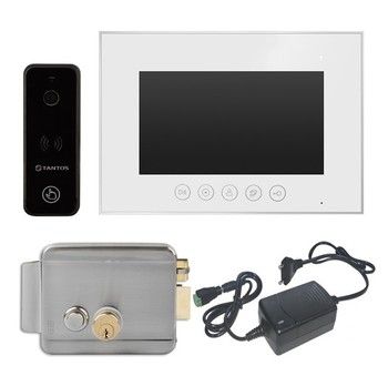 Комплект видеодомофона Tantos Marilyn HD Wi-Fi s (white) / iPanel 2 (Black) HD / электромеханический замок Lock-E01