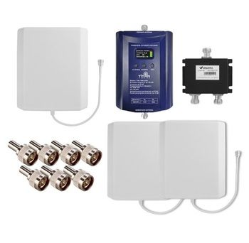 Комплект усиления сотовой связи Vegatel ANT-700/2700-PO / Titan-900/1800/2100 (LED) с внутренними настенными антеннами до 200 м2