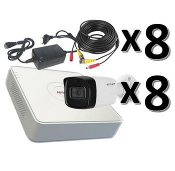 Комплект видеонаблюдения для дома EZ-HAC-B5B20P-A-0360B / DVR-108P-G/N 8 камер