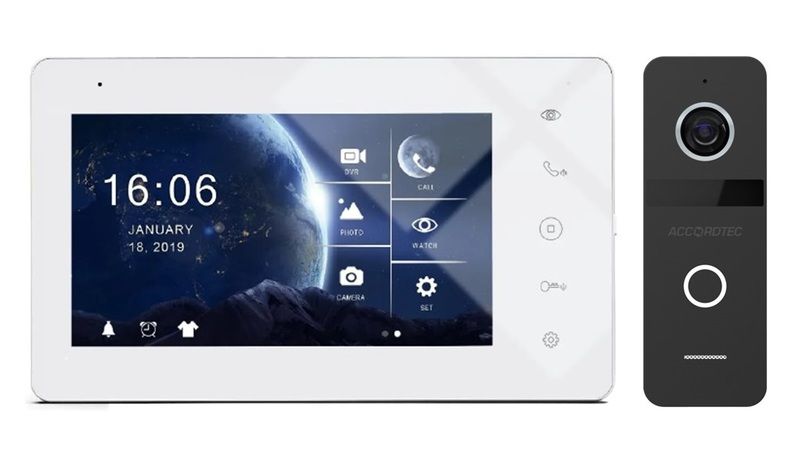 Комплект видеодомофона с wi-fi для дома AT-VD720W WH / AT-VD A309H GR