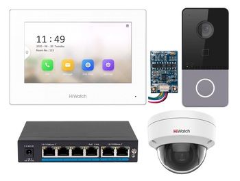 Комплект видеодомофона для квартиры с wi-fi VDP-H3212W / ATH-IN-D11F-R / IPC-D022-G2/S с 1 камерой