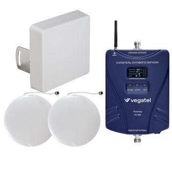 Комплект усиления сотовой связи Vegatel до 200 м2 TN-900 / KP15-750/2900 / ANT-700/2700-FI (6 dB)