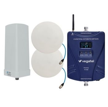 Комплект усиления сотовой связи Vegatel до 200 м2 TN-1800 / Nitsa-7 / AO-700/4000-6-C (CLIP)