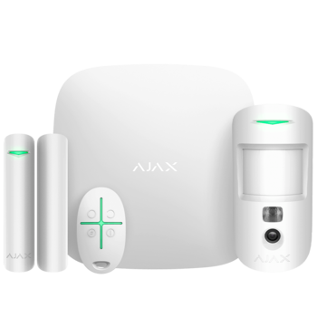 Ajax StarterKit Cam (white) – стартовый комплект системы безопасности с фотоверификацией тревог