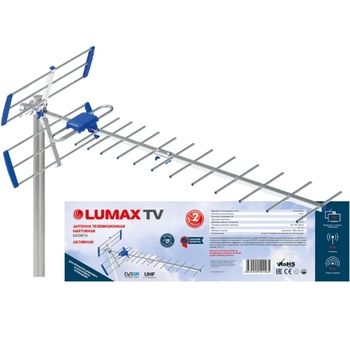 Антенна LUMAX DA2507А, уличная, активная, усиление до 28 дБ, DVB-T, DVB-T2, цифровая