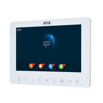 AT-I-M711C/T White ATIX Цветной домофон 7 дюймов, с сенсорными кнопками, со встроенным МСК