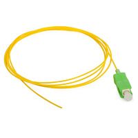 Предоконцованные волокна (pigtail) Cabeus PT-SC/APC-9-1,5m, SC/APC (PT), 9/125, 1,5м, зелёный хвостовик, цвет: жёлтый