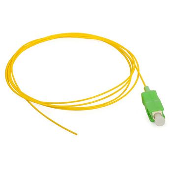 Предоконцованные волокна (pigtail) Cabeus PT-SC/APC-9-1,5m, SC/APC (PT), 9/125, 1,5м, зелёный хвостовик, цвет: жёлтый
