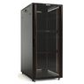 Hyperline TTB-3268-AS-RAL9004 Шкаф напольный 19-дюймовый, 32U, 1610x600х600 мм (ВхШхГ), передняя стеклянная дверь со стальными перфорированными боковинами, задняя дверь сплошная, ручка с замком, крыша нового типа, цвет черный (RAL 9004) (разобранный)