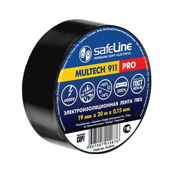 Изолента Safeline 15/20 ПХВ черный