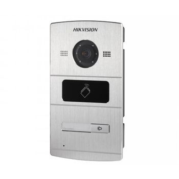 DS-KV8102-IM. 1.3Мп IP вызывная панель, на 1-го абонента, корпус - алюминий, HD720P, 25к/с, 10M/100M адаптивный Ethernet, RS-485, 12В DC, PoE (с коммутаторами Hikvision DS-KAD606, DS-KAD612)