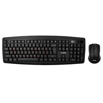SVEN KB-C3100W. Беспроводной набор клавиатура+мышь (2,4 GHz, 104+12Fn, 1000DPI)