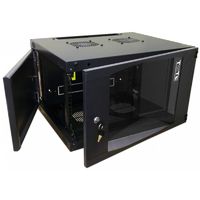 Шкаф коммутационный Lanmaster Next (TWT-CBWNG-6U-6X4-BK) 6U 550x450мм пер.дв.стекл 60кг черный