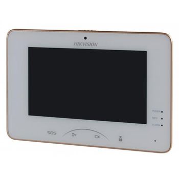 DS-KH8301-WT. 7“ IP видеодомофон, Wi-Fi 802.11b/g/n, сенсорный 7" цветной TFT LCD экран с разрешением 1024*600, поддержка SD карт до 32 Гб, питание 12В DC/ PoE (только с коммутаторами HikVision серии DS-KADxxx)