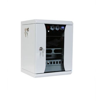 Шкаф настенный ЦМО ШРН-8.255-10 8U 320x310мм пер.дв.стекл съемные бок.пан. серый