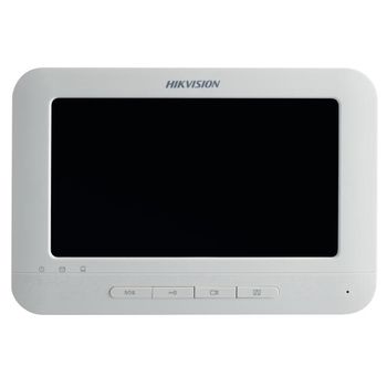 IP-монитор HikVision DS-KH6310(-W) построен на базе ОС Linux и оборудован сенсорным 7" экраном с разрешением 800х480 точек.