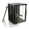 Hyperline TWB-1266-GP-RAL9004 Шкаф настенный 19-дюймовый (19'), 12U, 650x600х600мм, стеклянная дверь с перфорацией по бокам, ручка с замком, цвет черный (RAL 9004) (разобранный)
