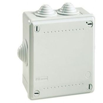 Коробка распределительная 100х100х50мм IP55 с кабельными вводами (53800)
