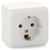 Розетка наружная с заземлением без шторок белая (PA16-003B) Schneider Electric/Этюд