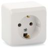 Розетка наружная с заземлением без шторок белая (PA16-003B) Schneider Electric/Этюд