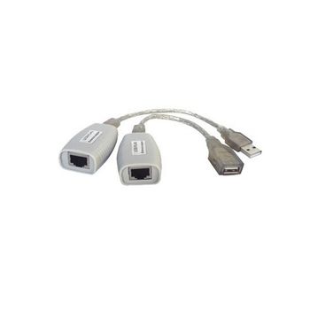 TA-U1/1+RA-U1/1 удлинитель USB 1.1 интерфейса для клавиатуры и мыши по кабелю витой пары (CAT5/5e/6) до 100м, USB звуковые платы и т.д. до 70 м. Комплект (приёмник + передатчик), USB А (для подключения устройств)