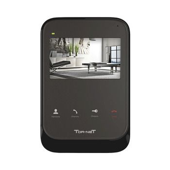 Монитор видеодомофона TR-26 MB, 4" цв., hands free, память: SD + 200 фото, до 4 мон., 2 дверн.блока, 2 камеры, 4 детект.движ., черный