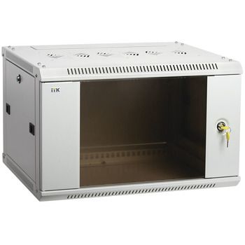 ITK Шкаф настенный 19" 9U 600х600мм, передняя стеклянная дверь, LWR3-09U64-GF (серый)