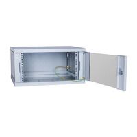 NF06-450-SG-7035 Netfoul Шкаф настенный 19'' 6U 600х450мм, передняя стеклянная дверь, боковые панели на защелках, серый, серия CH