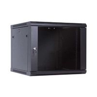 Naimexx Шкаф настенный 19" 9U 520х400мм, стеклянная дверь, черный (Lite)