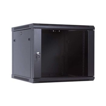 Naimexx Шкаф настенный 19" 9U 520х400мм, стеклянная дверь, черный (Lite)