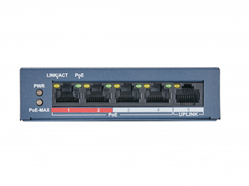 DS-S504P(B) Сетевой неуправляемый коммутатор 4 RJ45 100M PoE