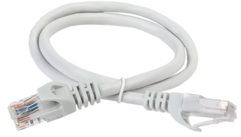Патч-корд ITK (PC01-C5EU-2M-G) UTP вилка RJ-45-вилка RJ-45 кат.5е 2м серый ПВХ