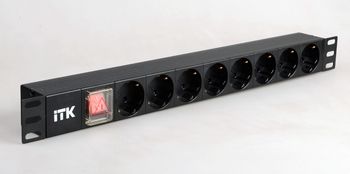Блок розеток 19'' 1U 8 розеток