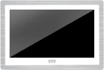 CTV-M4104AHD W монитор цветной 10", поддержка AHD/TVI/CVI/CVBS до 2 Мп, Hands free,Touch Screen, встр. дет. движ. на 4 канала, мультиформатность, автоответчик, micro SD(до 32ГБ), фоторамка и часы, 2 выз.панели/2 видеокамер/2 датчика тревоги/5 мон.,цв.бел