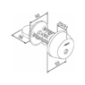 Abloy CY 001 N chrome. Цилиндр ключ+поворотная кнопка