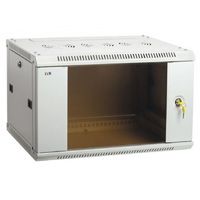 ITK Шкаф настенный 19" 15U 600x450мм, передняя стеклянная дверь, серый (LINEA W)