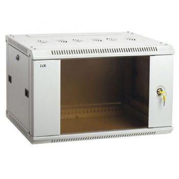 ITK Шкаф настенный 19" 15U 600x450мм, передняя стеклянная дверь, серый (LINEA W)
