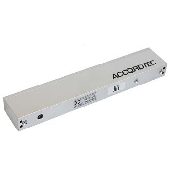 AccordTec ML-295AL. Замок электромагнитный, Сила удержания 295 кг, световая индикация, датчик холла, 12/24 В, 0,48 А, 250х42х25 мм, масса 2 кг, цвет серый.