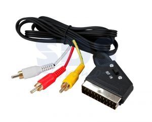 Шнур SCART plug - 3 RCA plug 1,5м с переключателем